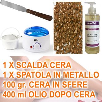 Trade Shop Trade Shop - Kit De Depilaci&oacute;n Brasile&ntilde;o Cera Cera Esp&aacute;tula Bolas De Aceite De Illiss Depilaci&oacute;n