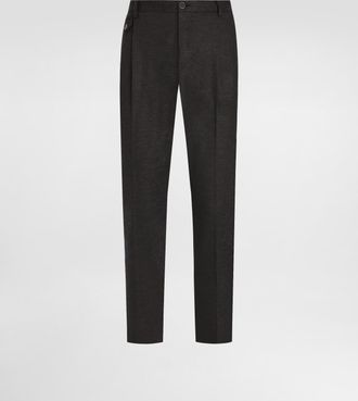 Dolce & Gabbana Wool Jersey Trousers - Man Pants And Shorts Gray 46