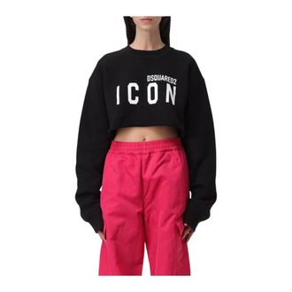 Dsquared2 Dames, Sweatshirts & Hoodies, Zwart, Maat: XL Katoen