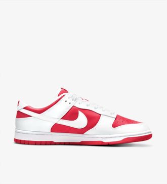 Nike Mens Dunk Low Sneakers In Championship Red