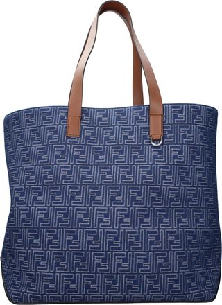 Fendi Uomos Borse A Spalla Tessuto Blu/Nocciola