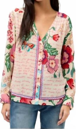 Johnny Was Nisha Button Up Shirt In Pink