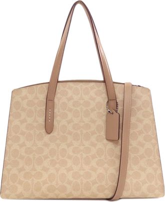 Coach Signature Beige Pvc Tote Bag (Pre-Owned)