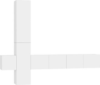 vidaXL Set De Muebles De Sal&oacute;n Tv 5 Piezas Madera De Ingenier&iacute;a Blanco Vidaxl