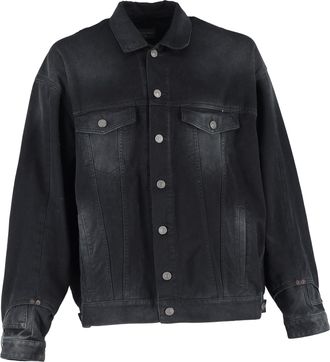 Balenciaga Pre-owned Mens Washed Deconstructed Denim Jacket in Black Cotton - Size X-Small