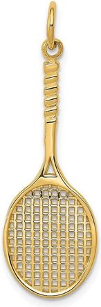 Diamond2Deal 14k Yellow Gold Tennis Racquet Charm Pendant