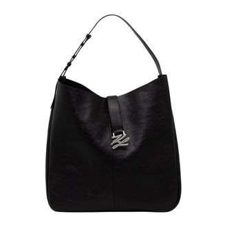 Karl Lagerfeld Tassen, Dames, Zwart, ONE Size, Leer, K/Autograph Tote
