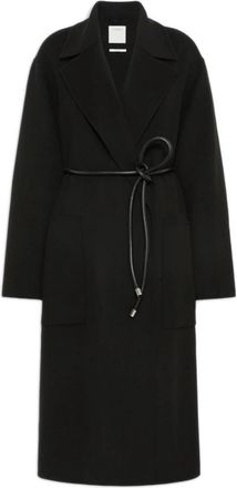 Sportmax Spxzannata Oversized Jas - Dames - Jas met riem - Zwart - S - Wol - Jassen