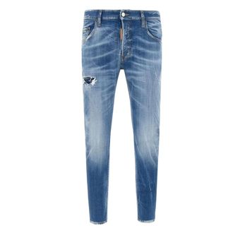 Dsquared2 Mens Cool Guy Jeans Navy Blue Cotton - Size 34 (Waist)