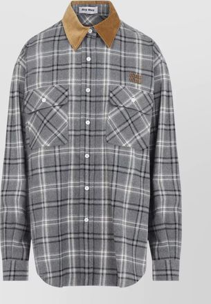 Miu Miu check flannel oversized shirt