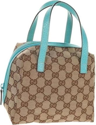 Gucci Pre-owned Mini Bags, female, Beige, Size: ONE SIZE Pre-owned Canvas Mini Bag