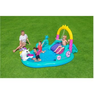 Trade Shop Trade Shop - Play Center Magico Unicorno Piscina 274x198x137cm Scivolo Anelli Bacchetta 53097