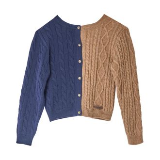Moschino Cardigan Inverso - Dames - Vesten - Veelkleurig - M - Wol - Truien & Vesten
