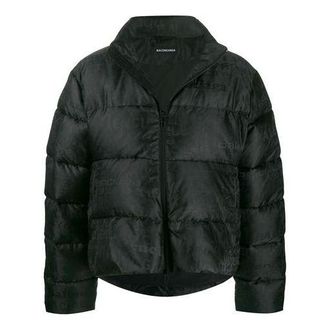 Balenciaga Embroidered Logo Puffer Jacket Black 582998TFO061000