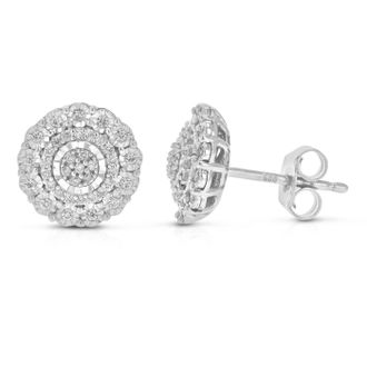 Vir Jewels 1/4 cttw Lab Grown Diamond Composite Earrings in Sterling Silver With Push Backs For Women