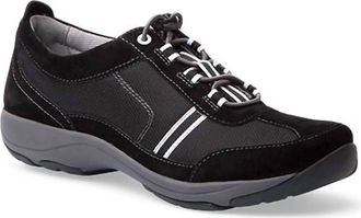 Dansko Womens Helene Suede Sneaker In Black/ White