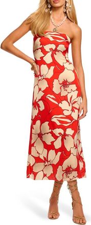 Ramy Brook Kamilla Floral Strapless Dress in Crimson Floral at Nordstrom, Size 12