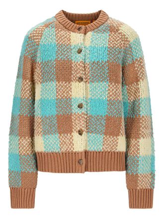 Guest In Residence check-pattern buttoned cardigan - women - Wool/Cashmere - S - Brown