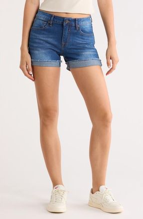 Vigoss Mid Rise Cuffed Denim Shorts in Medium Wash at Nordstrom Rack, Size 31