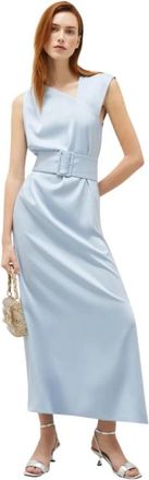 Marella Satijnen Jurk - Array - Large - Dames - Maxi kleedjes - Blauw - XL - Satijn - Kleedjes