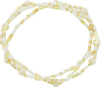 Panacea Set of 3 Beaded Stretch Bracelets in White at Nordstrom Rack