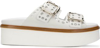 Tod's geperforeerde plateausandalen met gespen - Wit