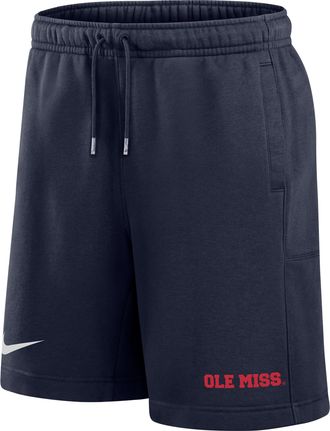 Nike Ole Miss Rebels Club Nike Mens Fleece Shorts in Blue | M73891P401MISI-NVY