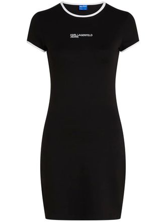 Karl Lagerfeld Jurk met geborduurd logo - Zwart