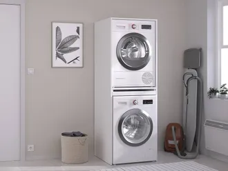 Vente-Unique Washing Machine & Tumble Dryer Cabinet - White - W64 X H184 Cm