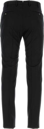 Pantaloni Torino Mens Stretch Wool Trousers Black Virgin Elastane