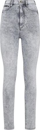 Philipp Plein Super High Waist Jegging - Dames - Skinny Jeans - Grijs - W30 - Katoen - Jeans