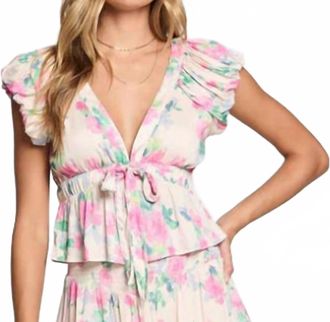 Saltwater Luxe Floral Tie Front Top