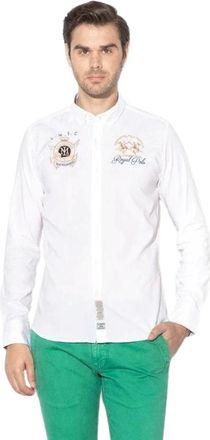 La Martina Camicia Slim Fit Ricamata - - Shirts - Uomo - Bianco - M