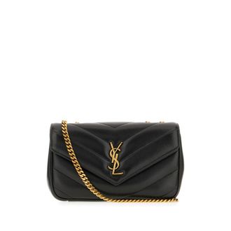 Saint Laurent Black Nappa Leather Small Loulou Shoulder Bag