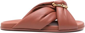 Fendi Sienna leather sandals - Brown