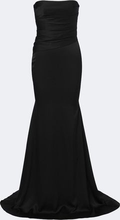 Alex Perry Draped strapless cr&ecirc;pe satin gown