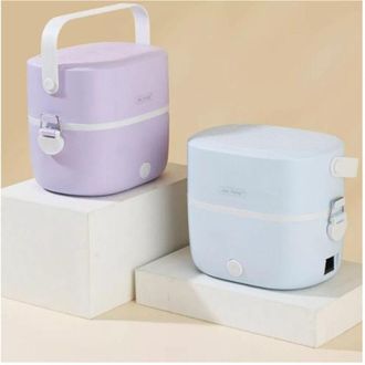 Trade Shop Trade Shop - Caja De Calentador El&eacute;ctrico Port&aacute;til De Puerto De Almuerzo Con Compartimiento Doble De Acero