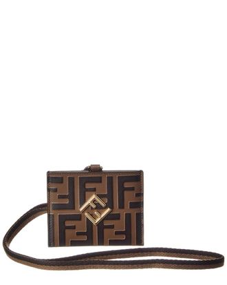Fendi Fendi Ff Diamonds Leather Name Badge