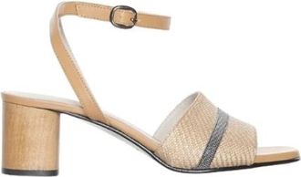 Fabiana Filippi Sandalen met hoge hak - Dames - Sandalen met hakken - Bruin - 37 EU - Leer - Schoenen