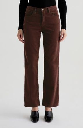 AG - Adriano Goldschmied Brinley Mid Rise Straight Leg Corduroy Pants in Coffee Bean at Nordstrom Rack, Size 24