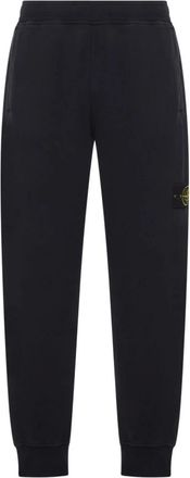 Stone Island Brushed Cotton Fleece Trainingsbroeken - Heren - Sweatpants - Zwart - M - Katoen - Broeken