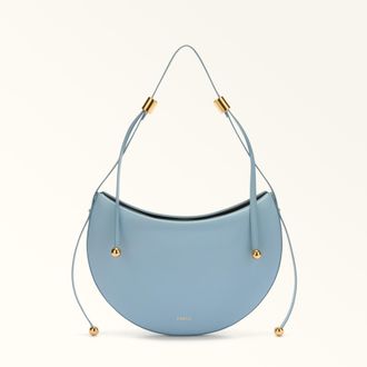 Furla Moonstone Borsa A Spalla S Carta Da Zucchero Blu Pelle Di Vitello Sidney Donna