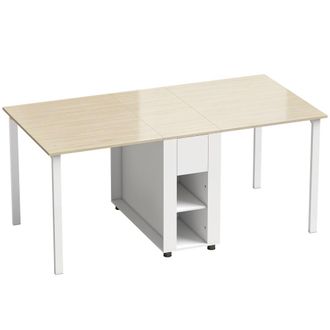 HOMCOM Mesa comedor plegable 168.2x85x73 cm blanco