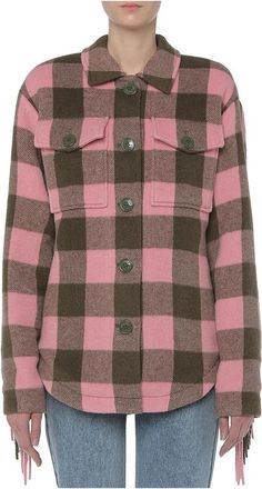 Moschino Geruite Franje Wollen Jas - Dames - Zomerjassen - Roze - XS - Wol - Jassen