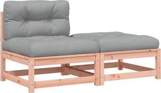 vidaXL Sof&aacute; De Jard&iacute;n Sin Reposabrazos Con Cojines Y Reposapi&eacute;s Vidaxl