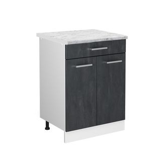 Vicco Mueble Bajo De Cocina R-line, Hormig&oacute;n Negro, 60 Cm Et M&aacute;rmol
