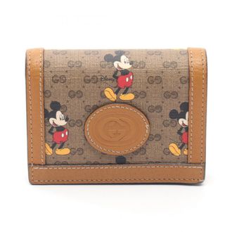 Gucci Beige Brown Multi-Color Gg Supreme Leather Wallet (Bi-Fold) (Pre-Owned)