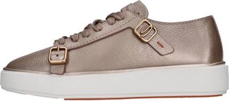 Santoni Leren Sneakers met Martel&eacute;-effect - Dames - Sneakers - Bruin - 36 1/2 EU - Leer - Schoenen