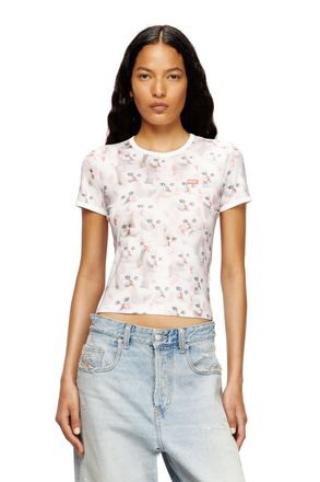 Diesel Jersey top with all-over print - T-Shirts - Woman - White