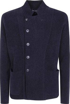 Emporio Armani Cardigans - Heren - Vesten - Blauw - L - Truien & Vesten